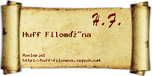 Huff Filoména névjegykártya